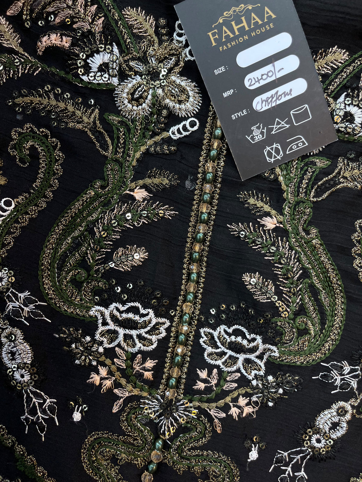 1484 Pakistani Unstitched Party Wear - Black