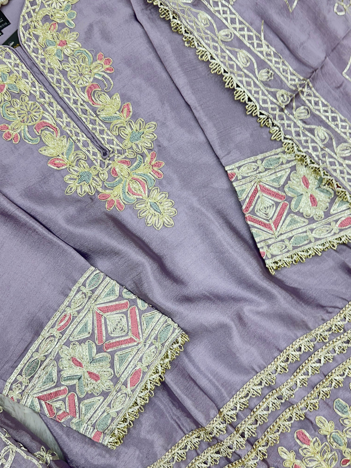 1435 Heavy Pakistani Partywear - Greyish Purple