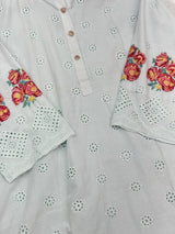 659 Premium Pakistani Lawn Cordset Set - Aqua