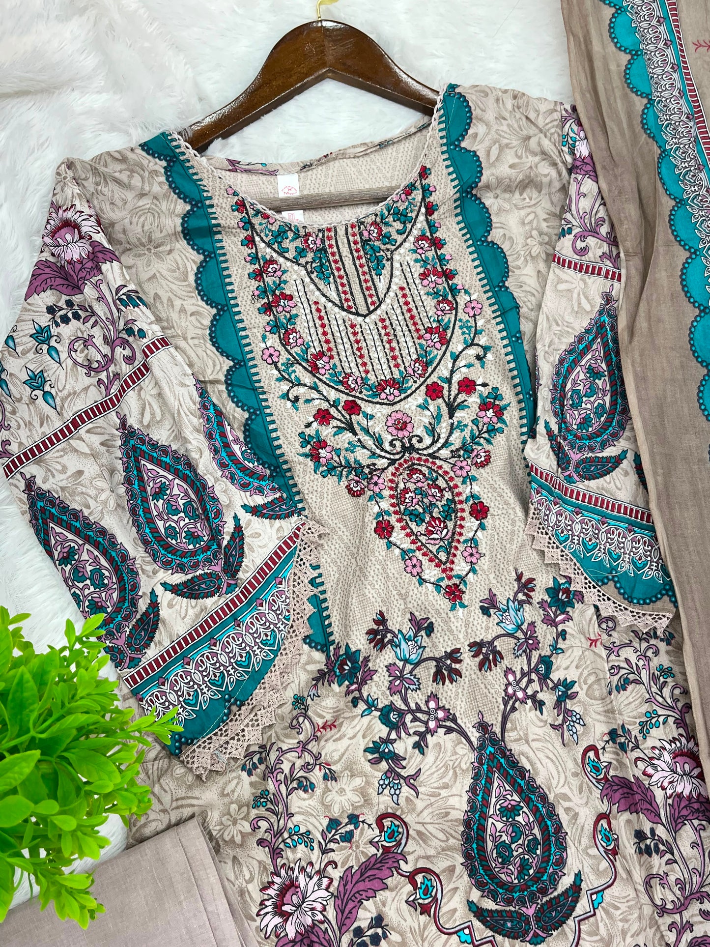 1219 Pakistani Embroidered Suit