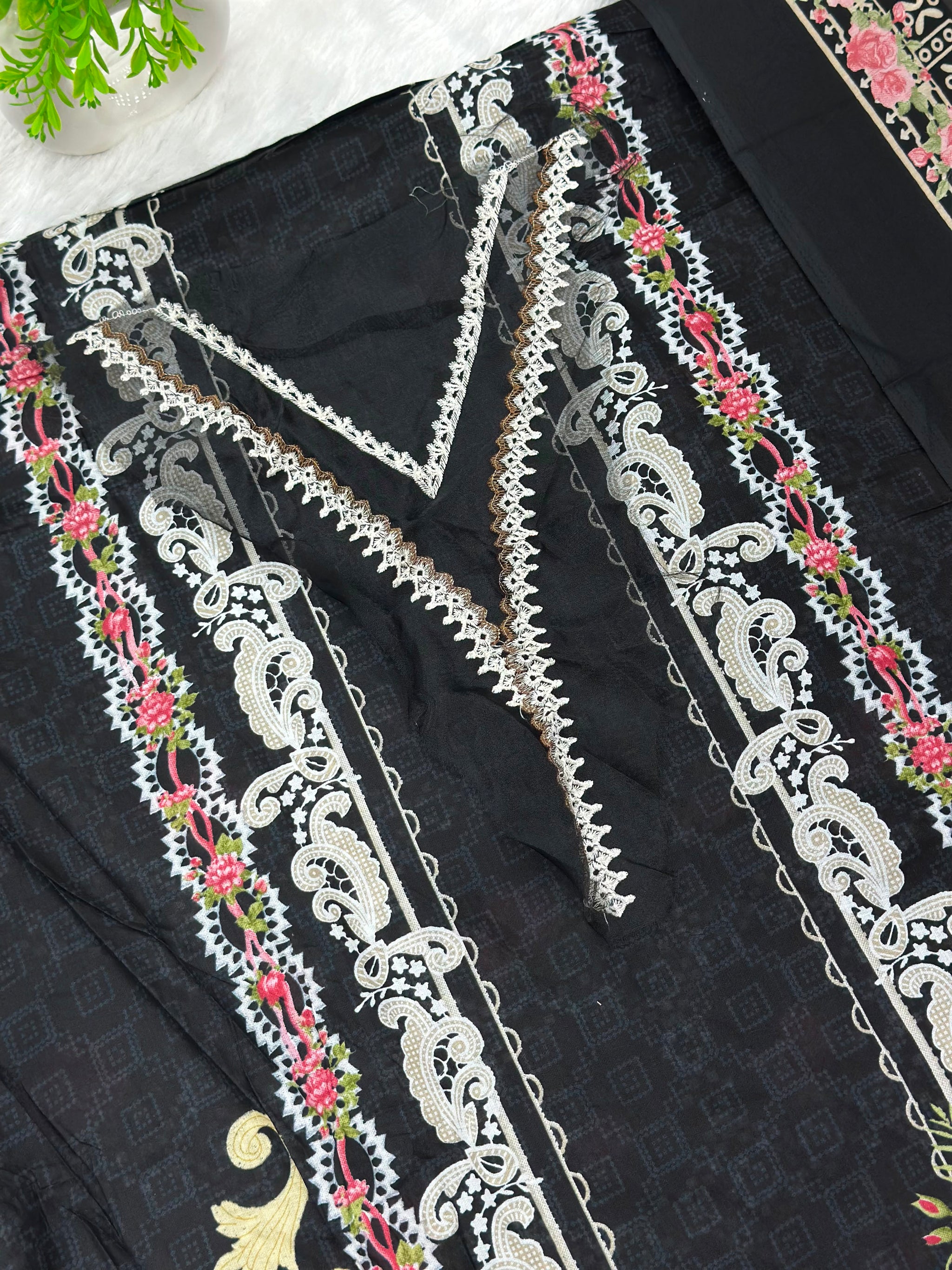 986 Unstitched Casual Lawn Suit