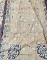 1451 Pakistani Embroidered Suit - Peach Brown