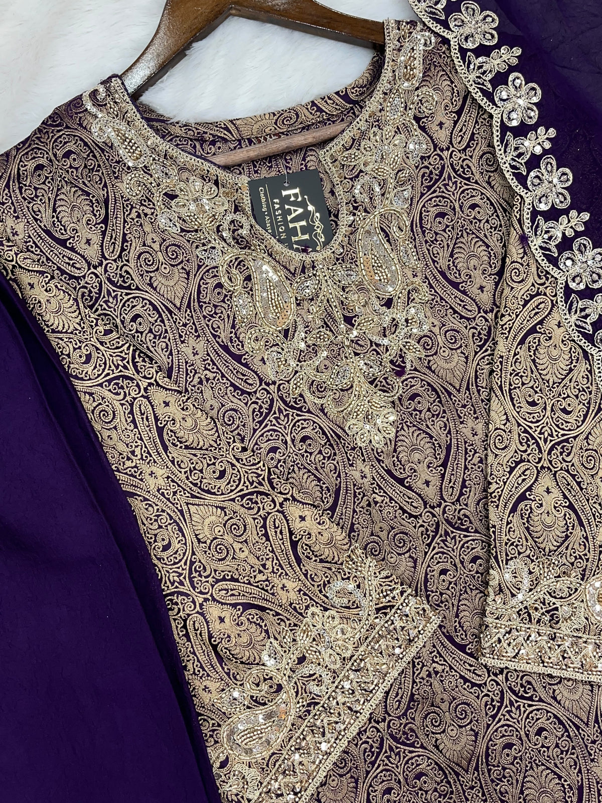 1423 Banarasi Readymade Suit - Royal Purple