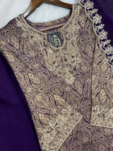 1423 Banarasi Readymade Suit - Royal Purple