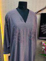1118 The Premium Abaya - Lavender Gray