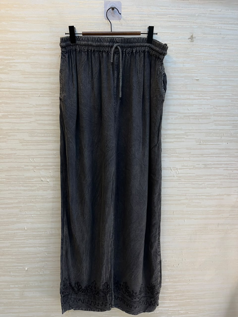 1205 Kashmiri Embroidered Coord Set - Washed Black