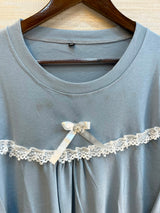 1211 Korean Bow Night Wear - Ice Blue