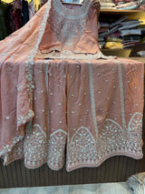 316 Imperial OG Husnara Gharara Set - Dusty Rose