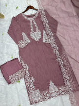 623 Premium Embroidered Pakistani Party Wear - Pink