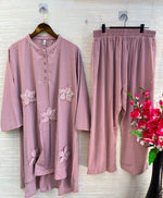 1202 Floral Patch Work Coord Set - Dusty Pink