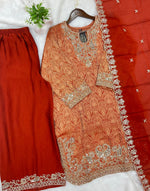 1423 Banarasi Readymade Suit - Orange