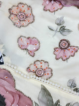 1457 Floral Gown Set - Dusty Mauve