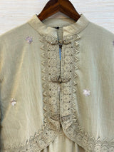 1208 Korean Jacket Gown Set - Olive Green