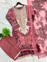 1212 Pakistani Lawn Suit - Dusty Rose