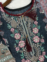 1449 Pakistani Embroidered Suit - Slate Grey