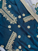 1489 Pakistani Party Wear - Teal Blue
