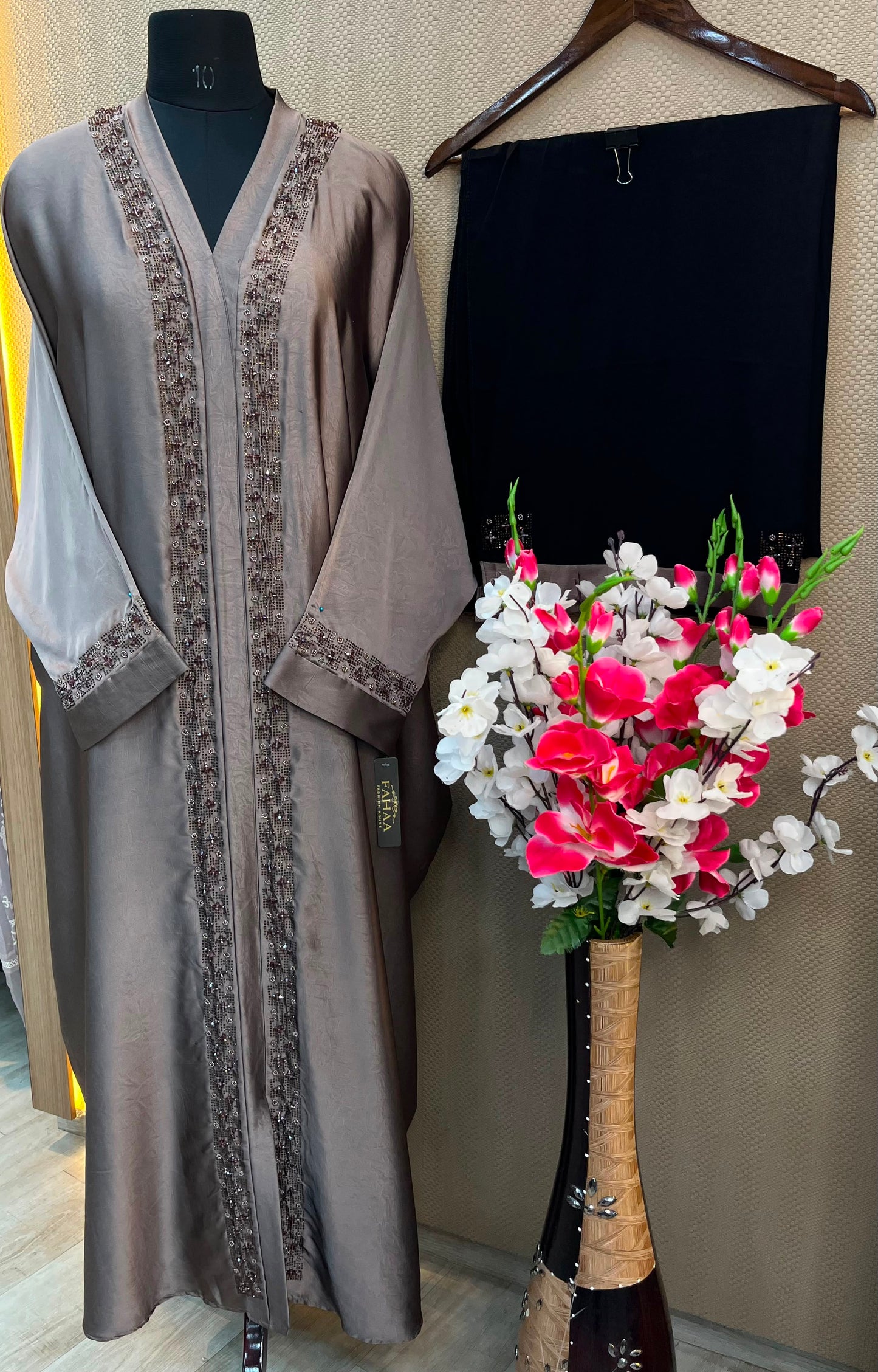 1120 The Premium Abaya - Mocha Taupe
