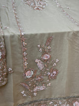 1447 Pakistani Unstitched Partywear - Pista Green