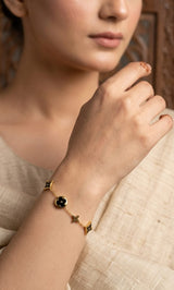 344 The Onyx Clover Station Bracelet