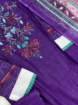 1451 Pakistani Embroidered Suit - Purple