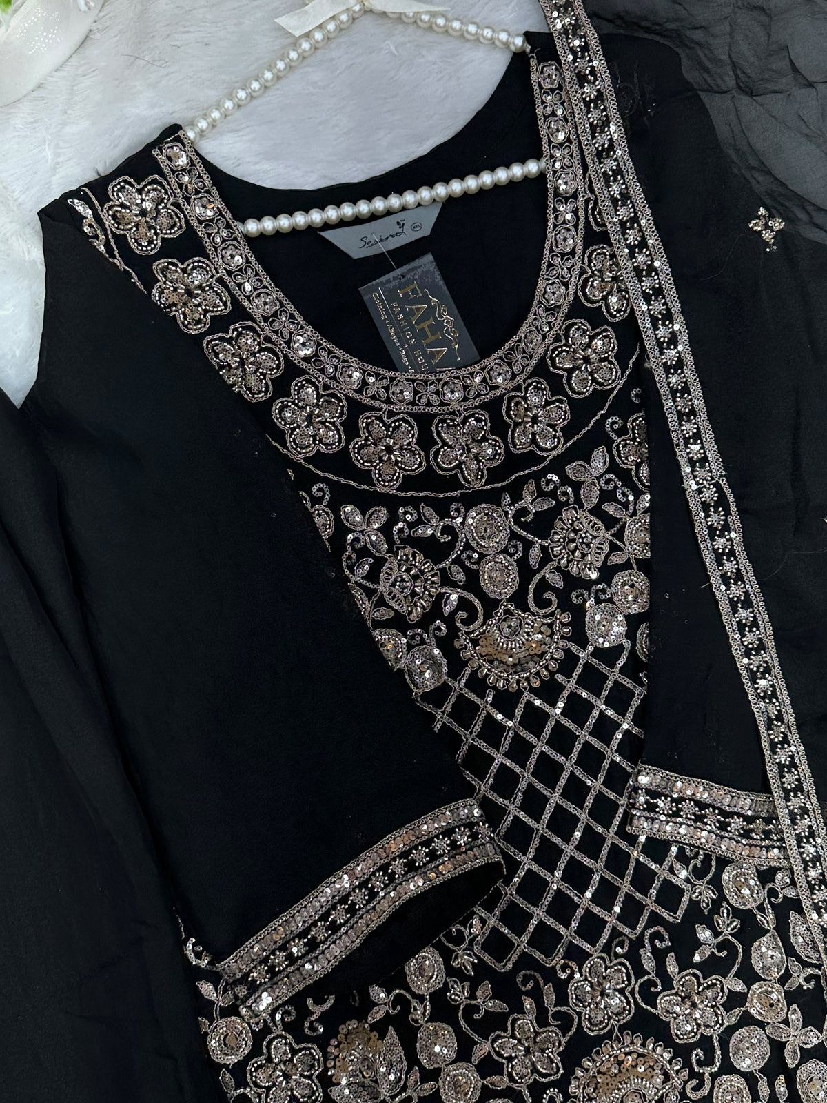 1427 Heavy Pakistani Partywear - Black