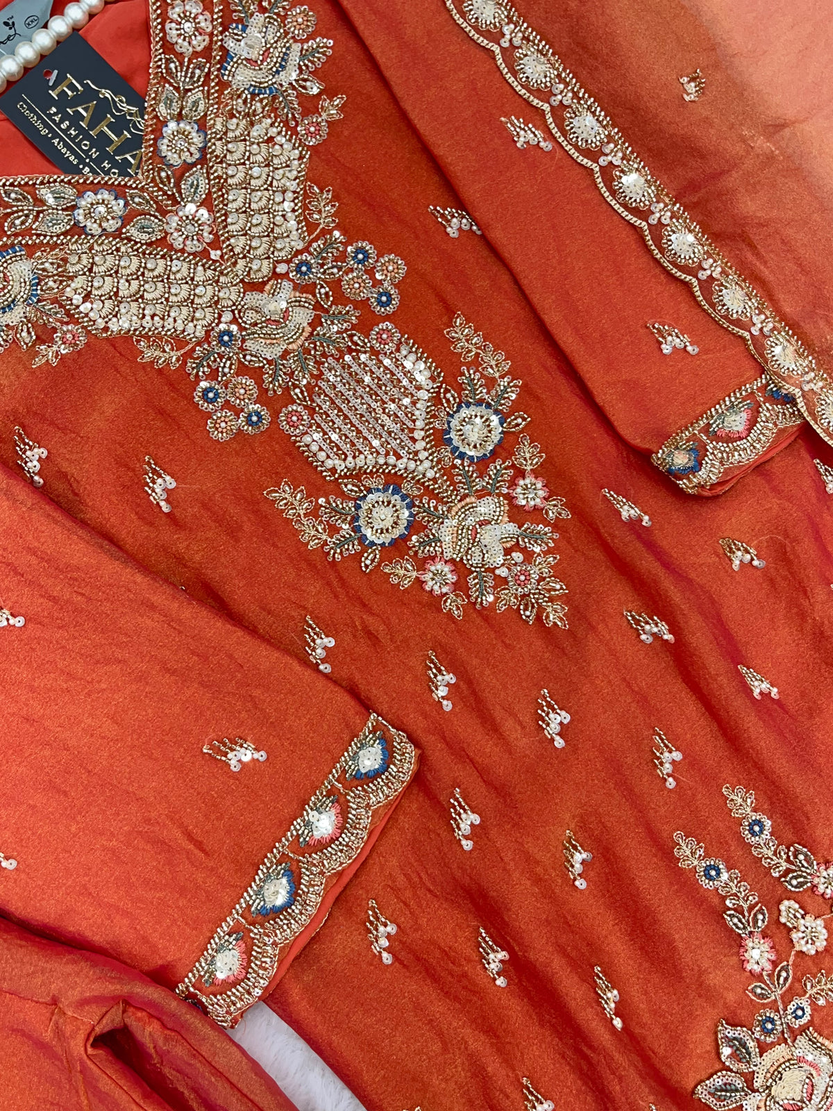 1426 Heavy Pakistani Partywear - Orange