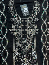 1488 Pakistani Unstitched Party Wear - Black