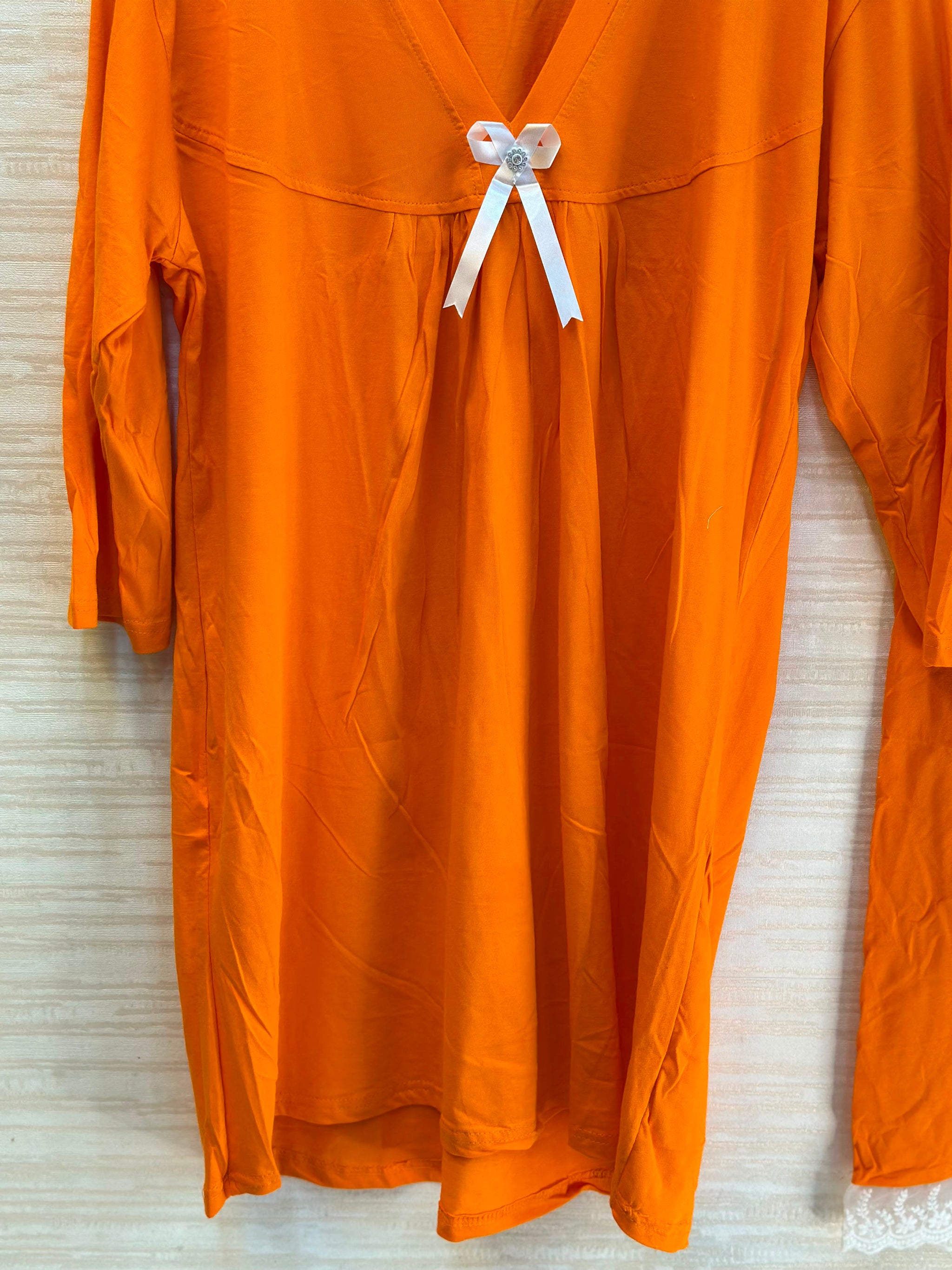 1044 Korean Bow Night Wear - Orange