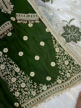 1489 Pakistani Party Wear - Bottle Gren