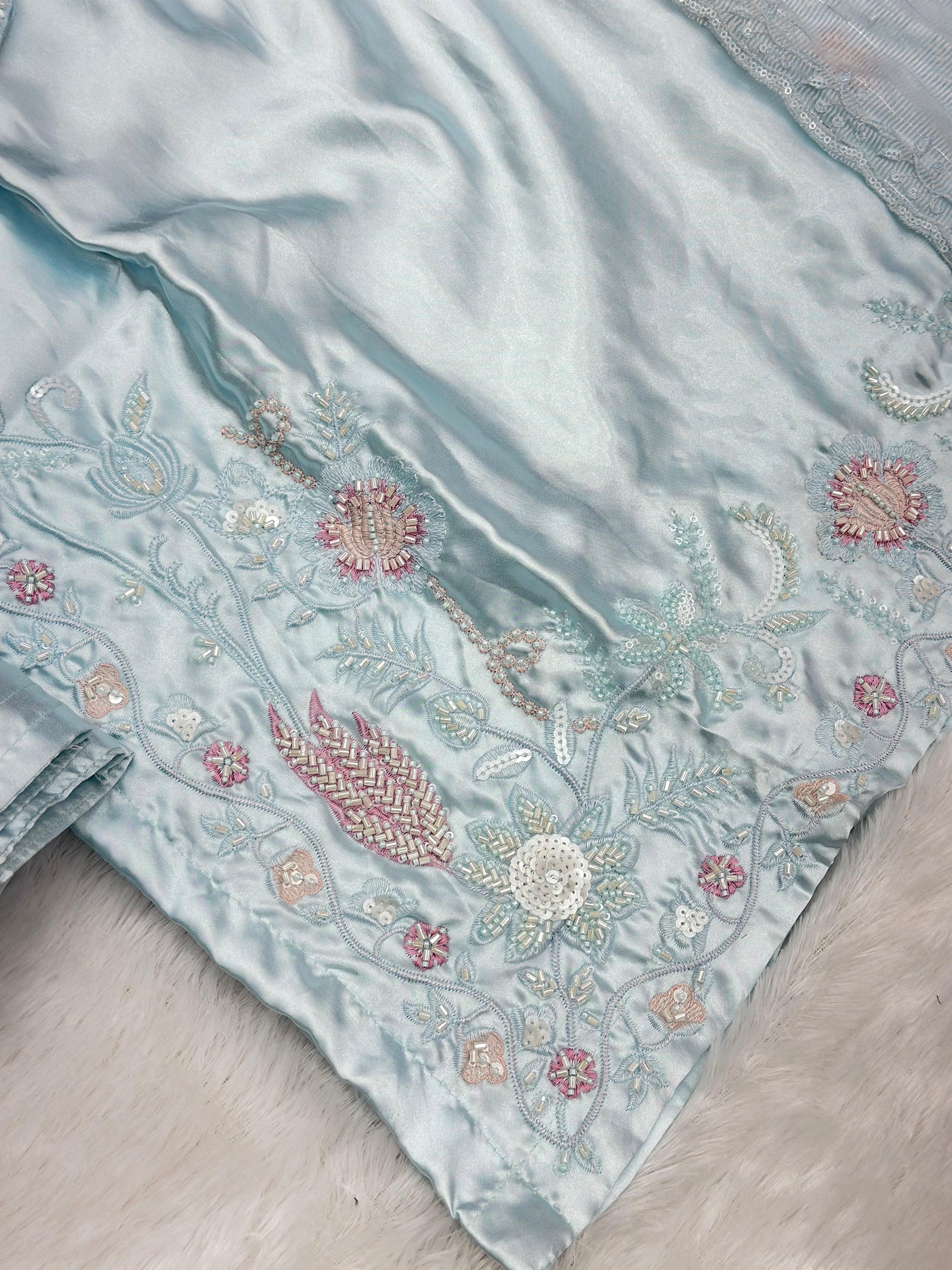 638 Mushk Farshi Set -  Powder Blue