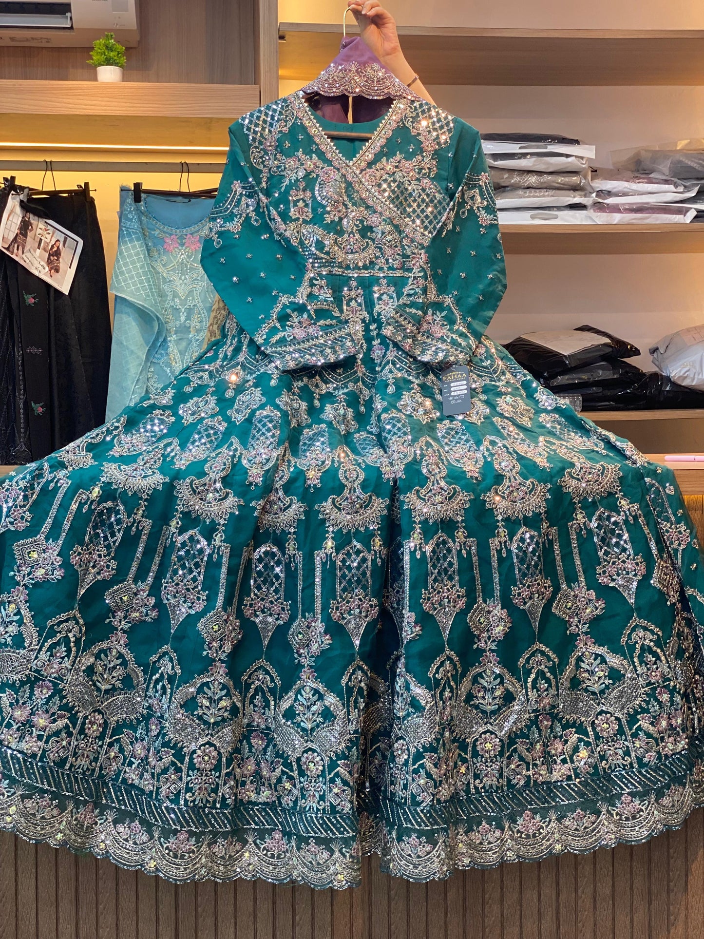 337 Emerald Mystique Original Husnara Gown