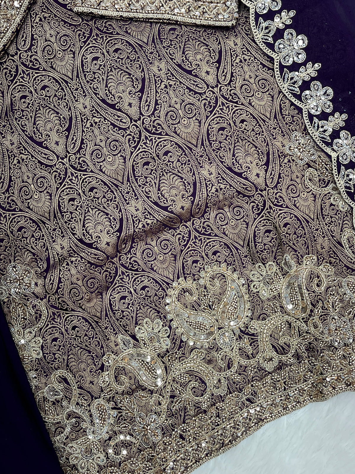 1423 Banarasi Readymade Suit - Royal Purple