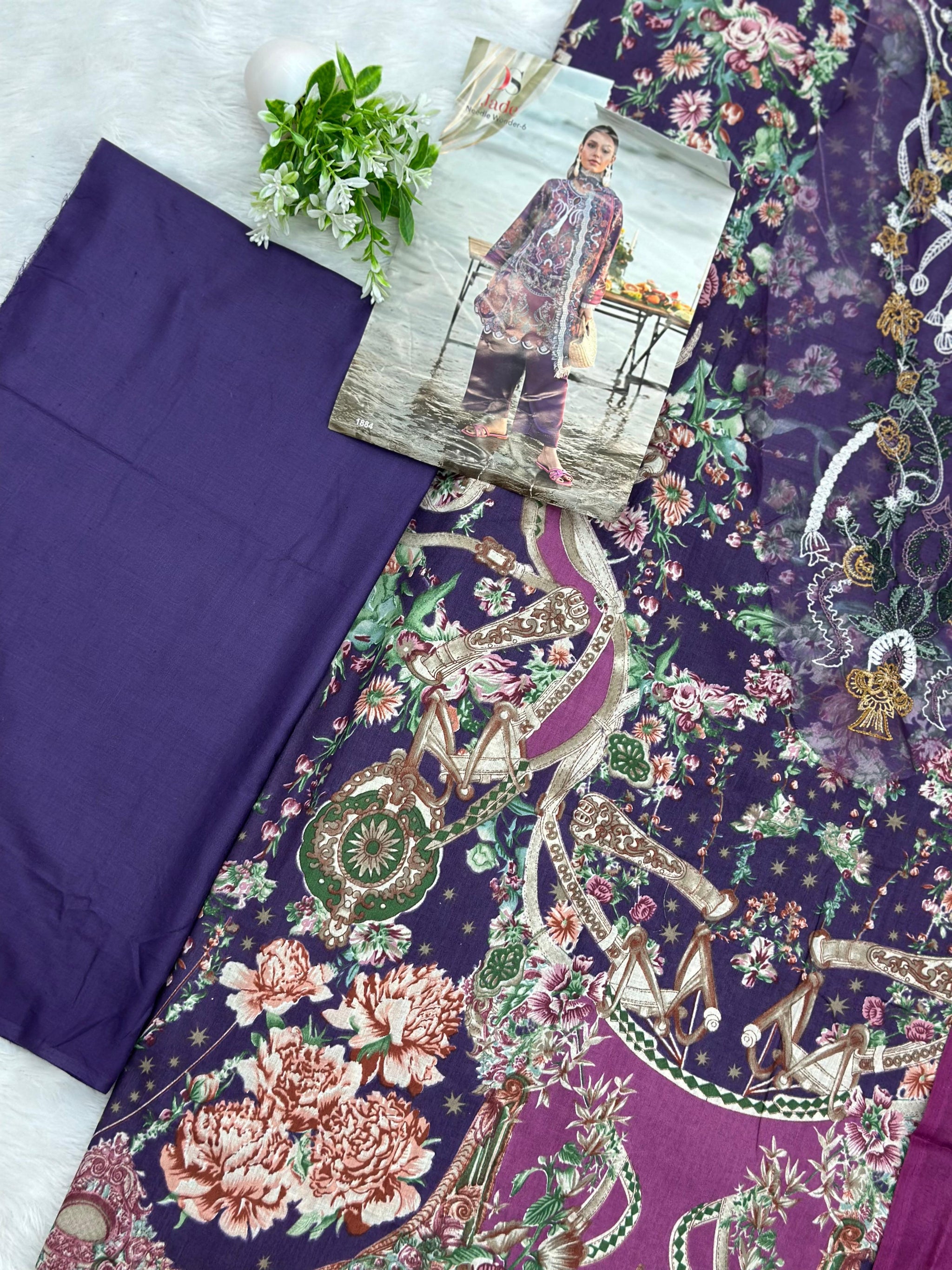 1000 Unstitched Casual Lawn Suit