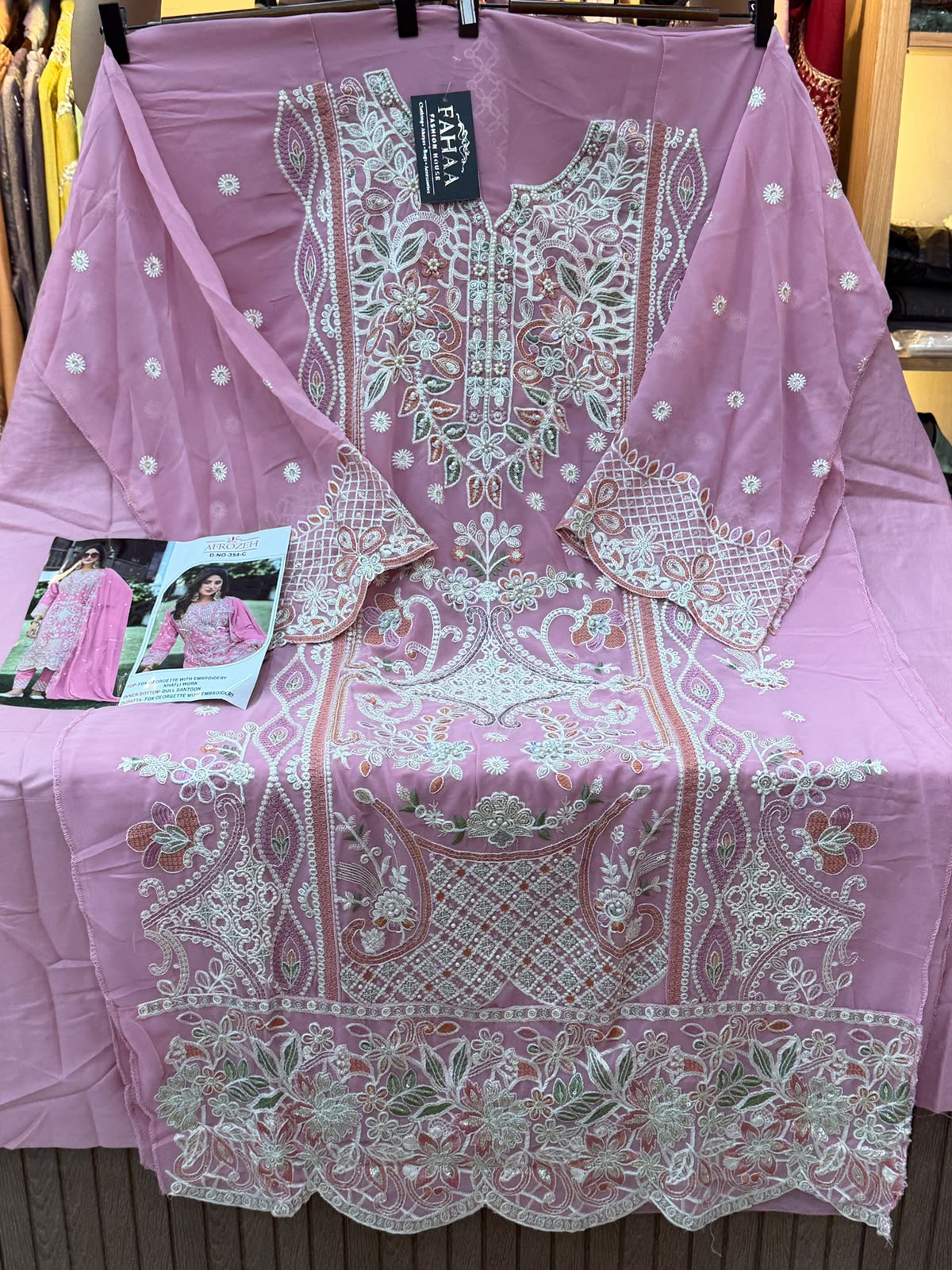 1440 Partywear Unstitched Partywear - Baby Pink
