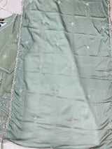 1428 Heavy Pakistani Partywear - Greyish Olive