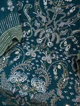 1782 Pakistani Unstitched Party Wear - Teal Green
