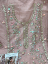 1453 Pakistani Unstitched Partywear - Blush Pink