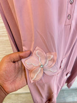 1202 Floral Patch Work Coord Set - Dusty Pink