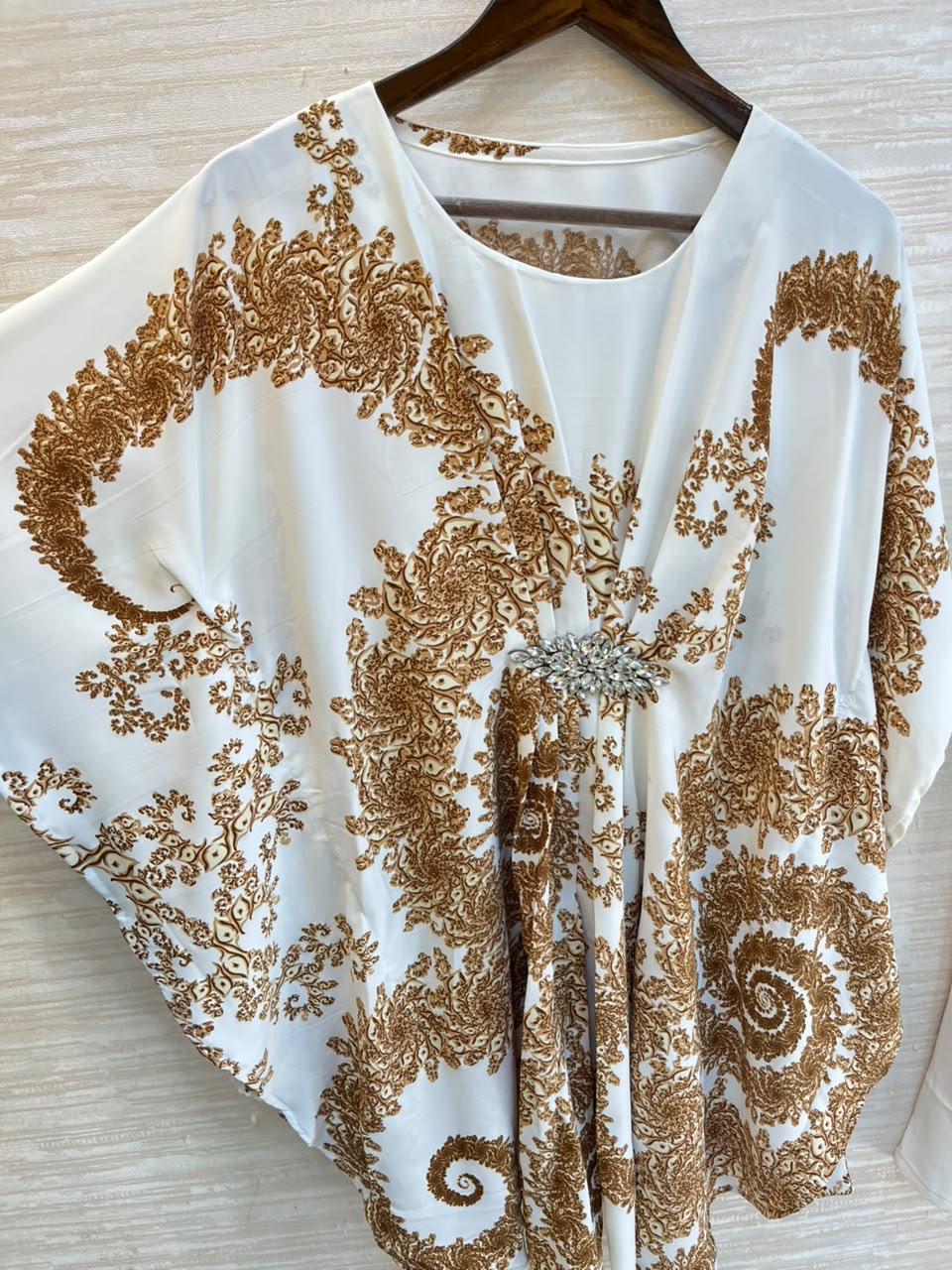 1201 Kaftan Coord Set - Cream