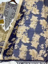 1212 Pakistani Lawn Suit - Mustard