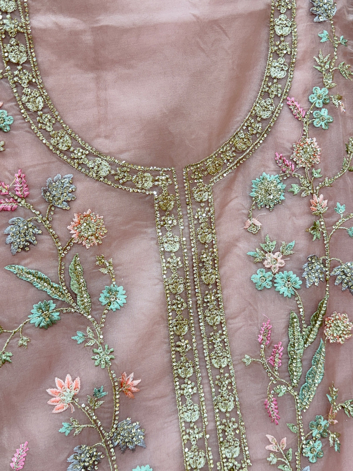 1453 Pakistani Unstitched Partywear - Blush Pink