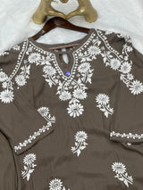 667 Lucknowi Palazzo Set - Grey