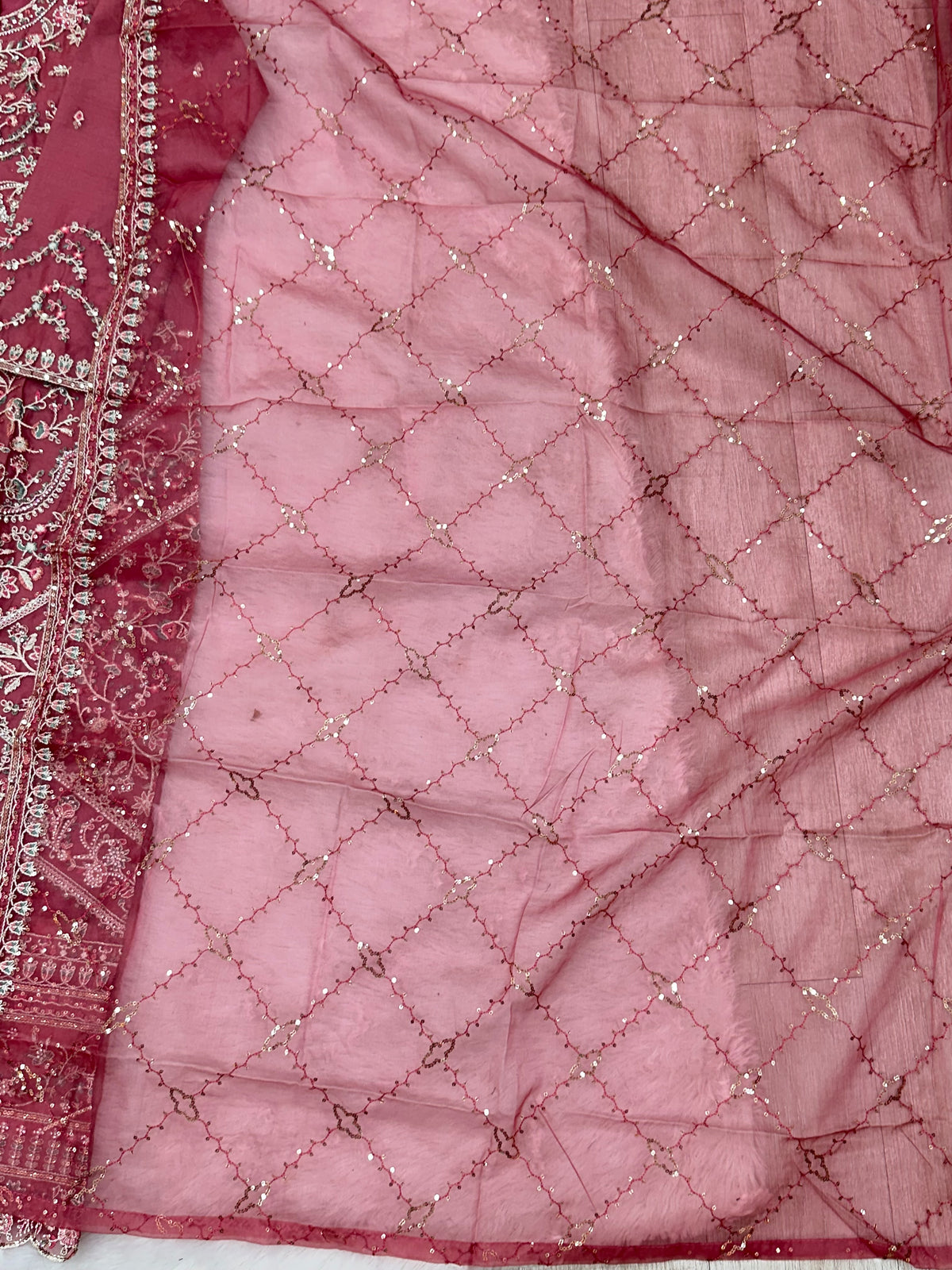 1434 Heavy Pakistani Partywear - Deep Rose