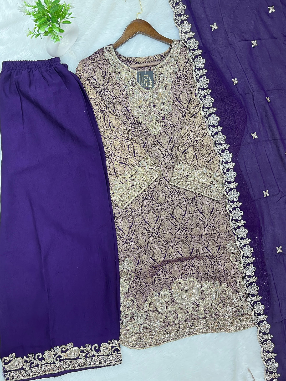 1423 Banarasi Readymade Suit - Royal Purple