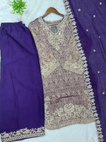 1423 Banarasi Readymade Suit - Royal Purple