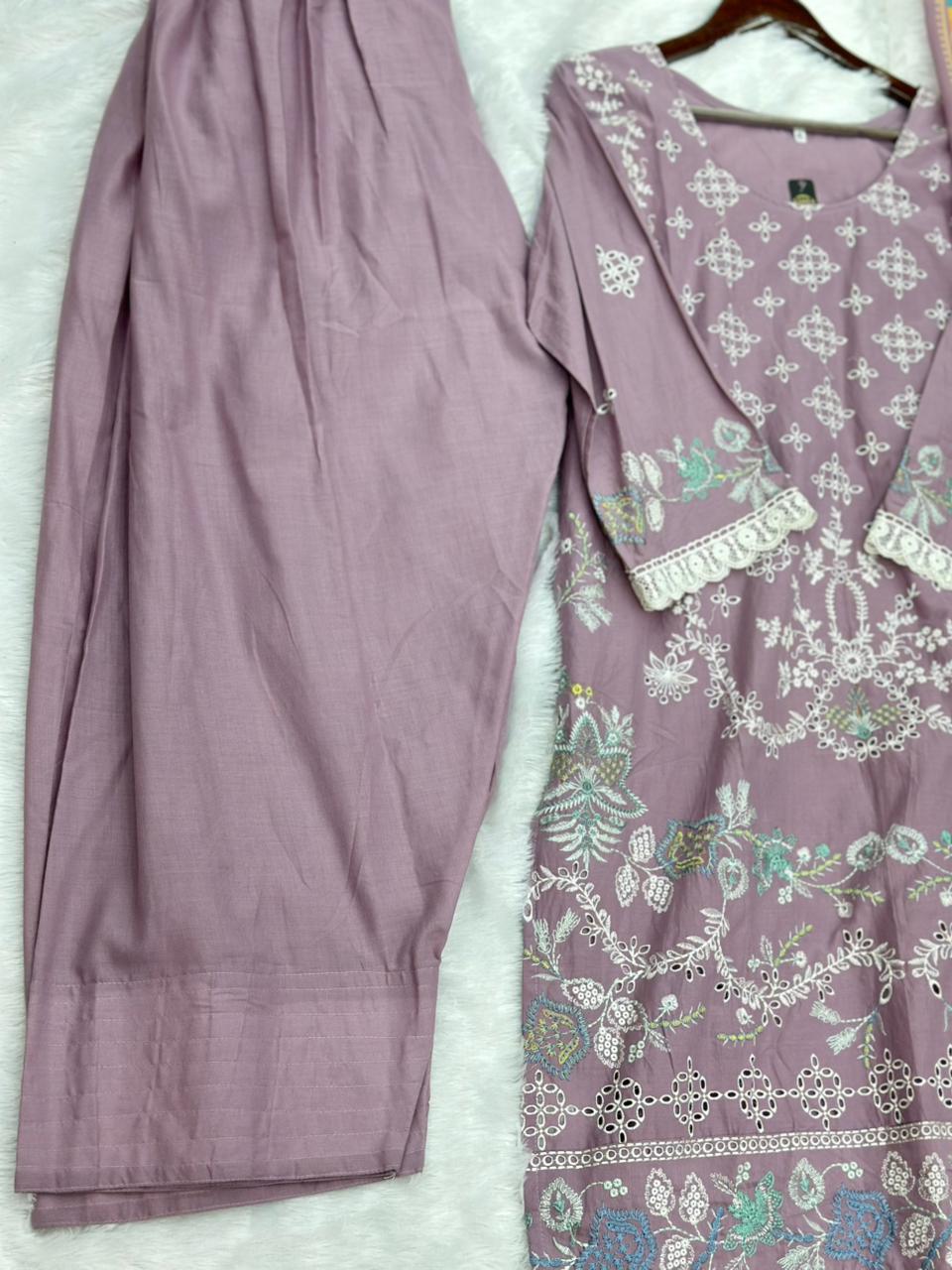 676 Pakistani Lawn Farshi Suit