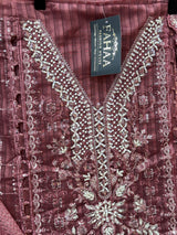 1436 Pakistani Unstitched Partywear - Onion Pink