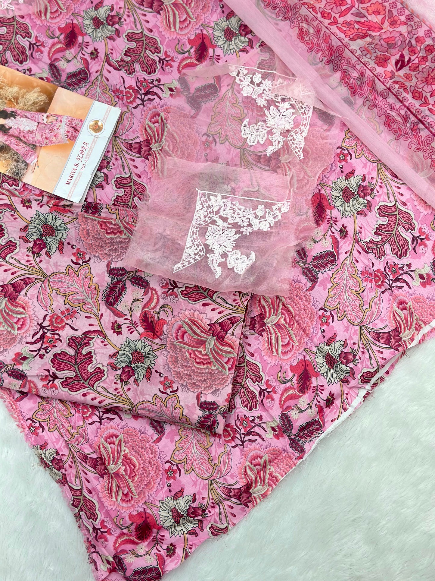 981 Unstitched Maria-B Flora Lawn Suit