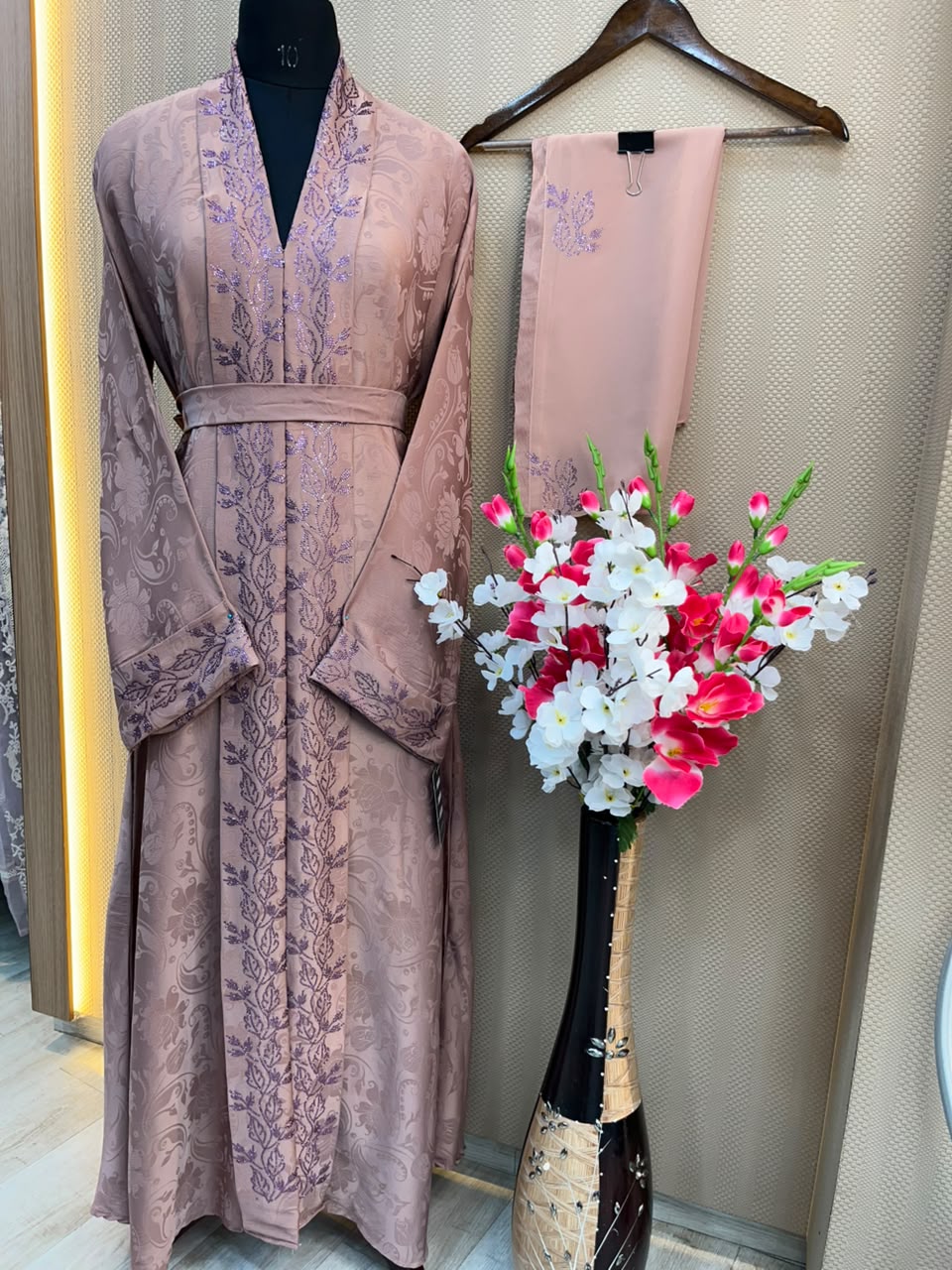 1124 The Premium Abaya - Rose Taupe