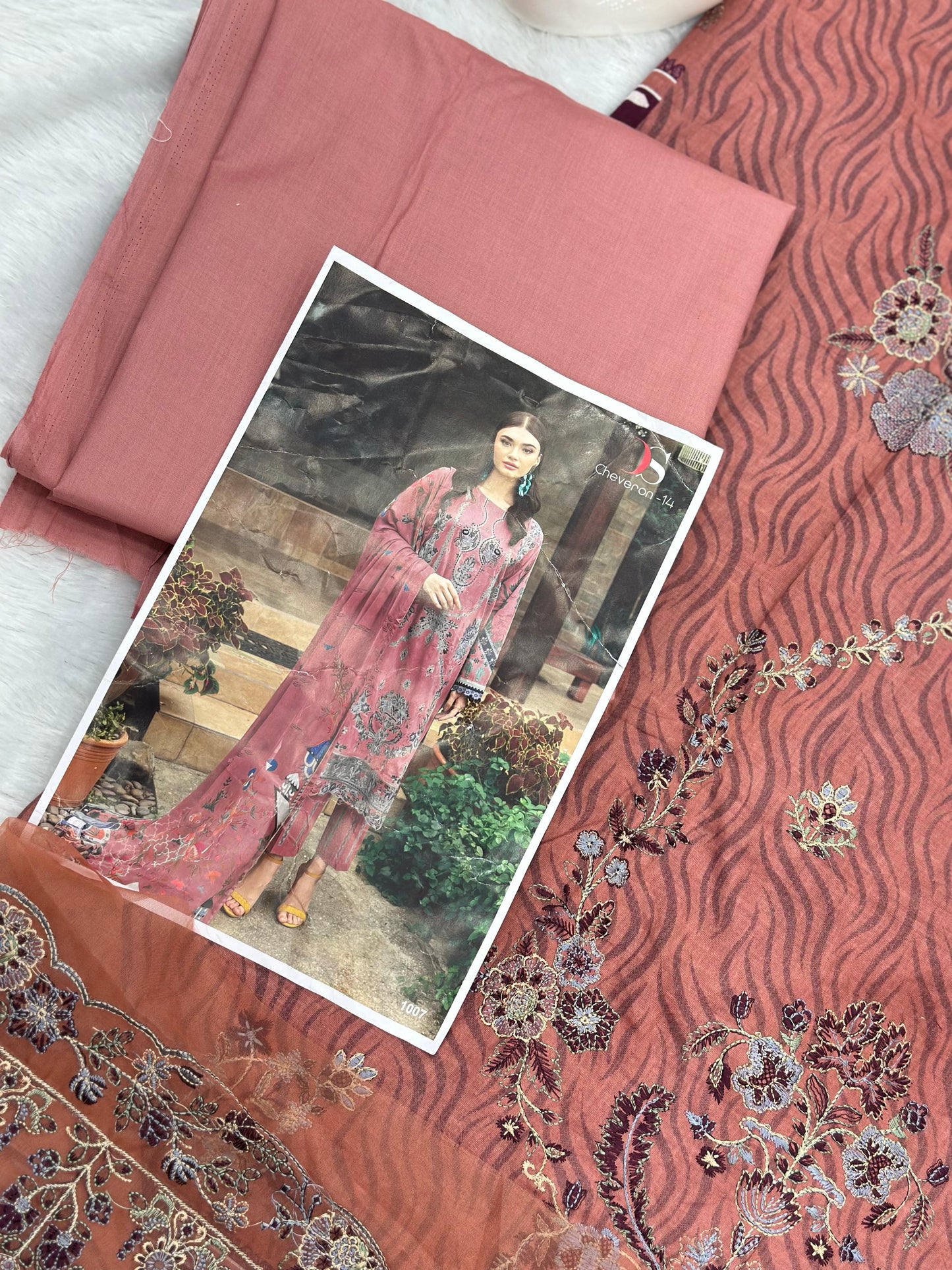 969 Unstitched Pakistani Embroidered Suit